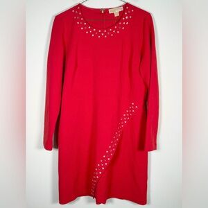 Michael Kors Women’s NWT Size Extra Large XL Embellished Dress in Crimson